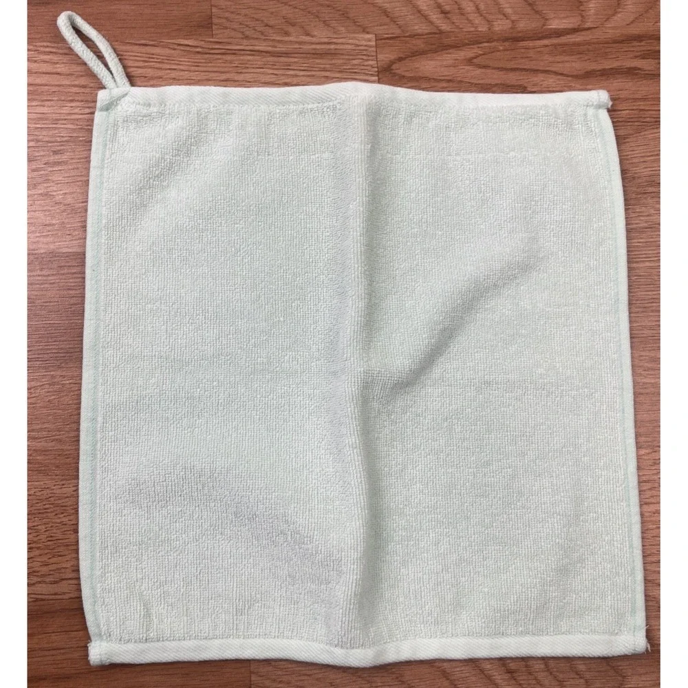 Set of 2 Joy Mangano Joy Supreme Stretch Luxury Hanging Washcloth Towel Mint NEW